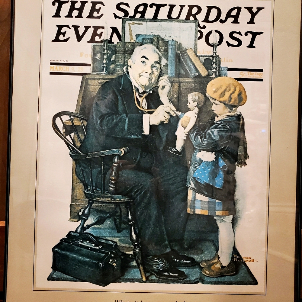 Norman Rockwell framed poster